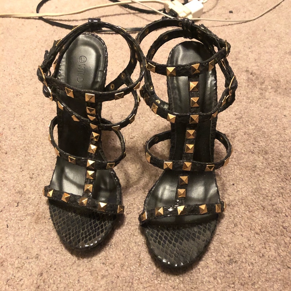 Black and gold heels from Charlotte Russe